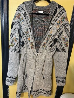 Andtheway hooded boho style drawstring coat